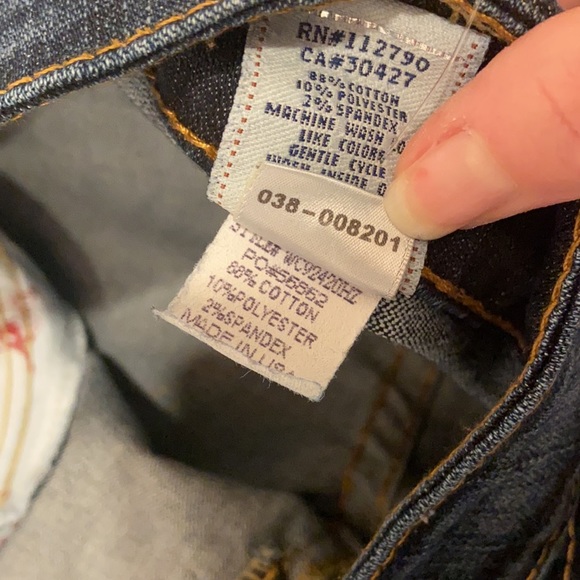 Y2K True Religion Women’s Denim Jeans LARGE LOGO BACK FLAP POCKETS STITCHING 31 - Picture 10 of 16
